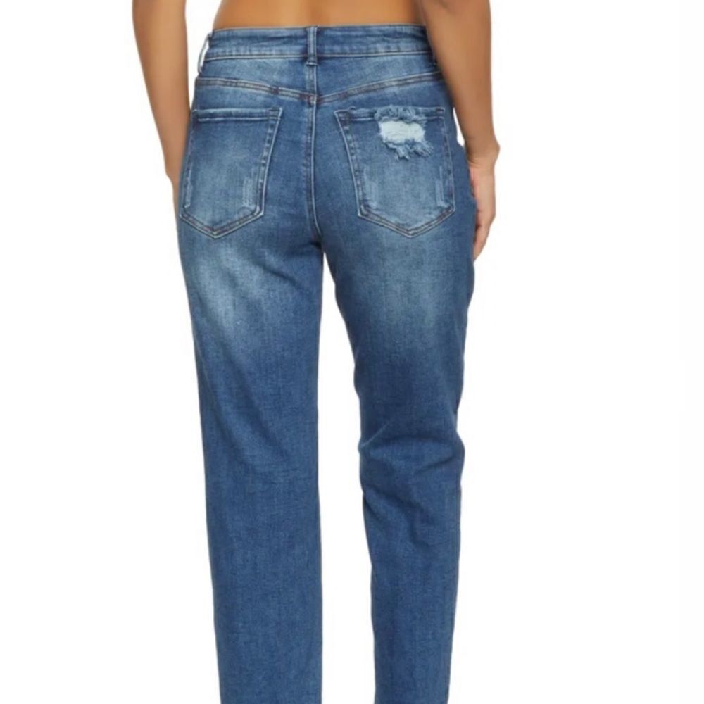 NWT WAX Jean Collection Distressed Slim, Stretch Straight Leg Blue Jeans - Picture 4 of 16
